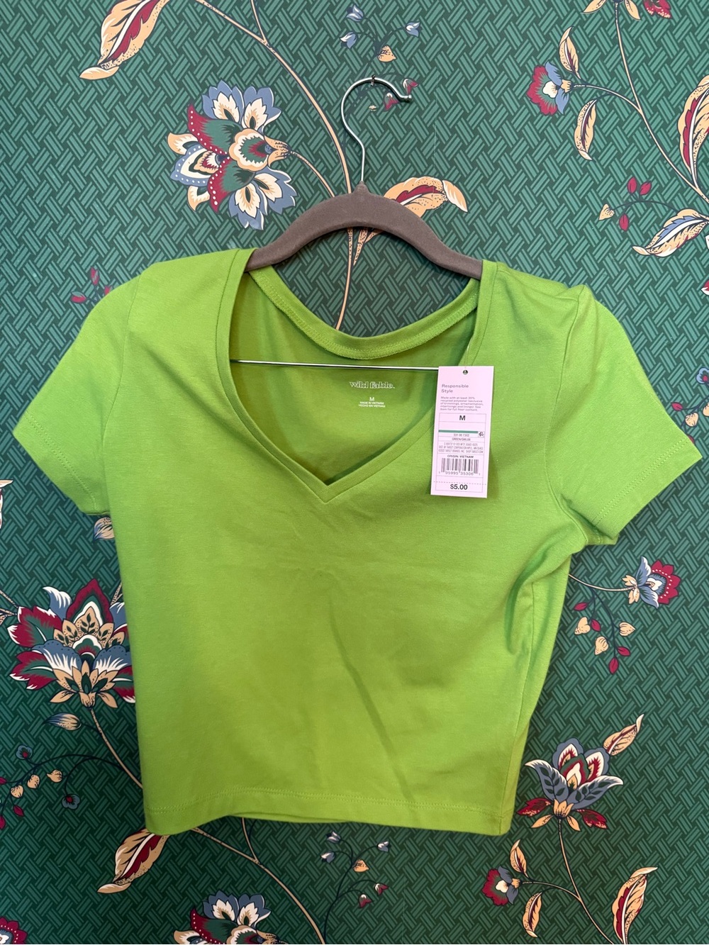 wild fable Lime Green V-Neck Crop Top